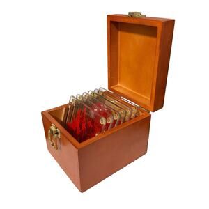 Dexter Morgan Blood Splatter Slides Glass Coaster Set of 6 Wooden Box Showtime